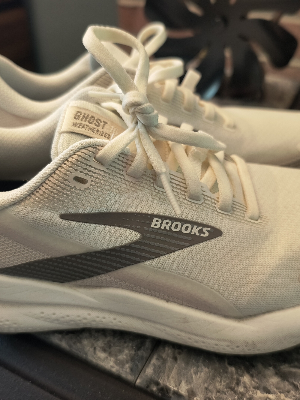 Brooks Ghost Weatherized Running Shoes - Cream/Gray